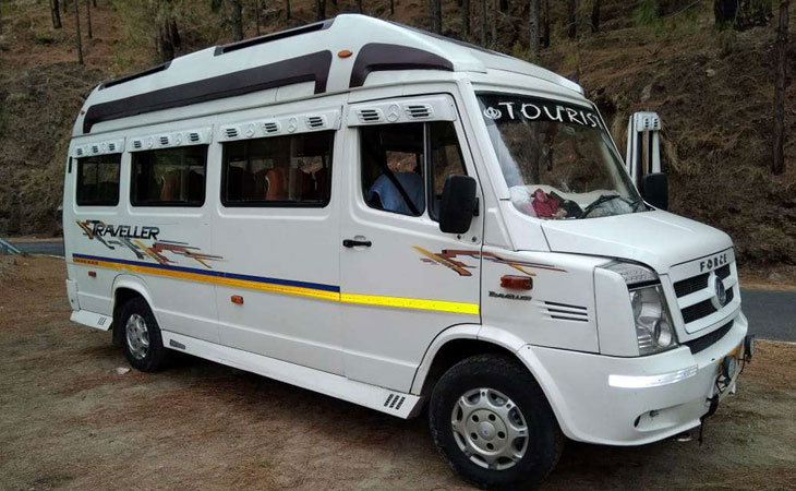 12 seater tempo traveller on rent near me